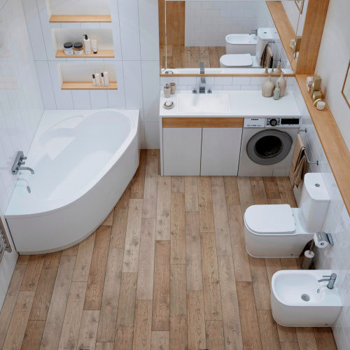 Ванна акриловая Lavinia Boho Bell Pro 3702160R 160х105 встраиваемая асимметричная без каркаса - фото 4