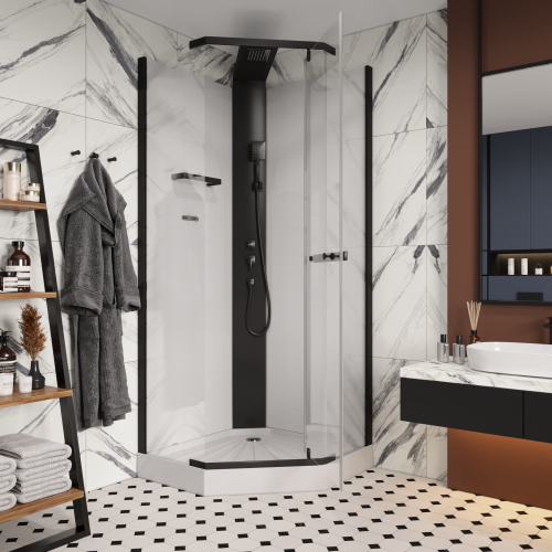 Душевая кабина Cerutti SPA CHIKA901B 90х90 трапеция без крыши ориентация универсальная - фото 5