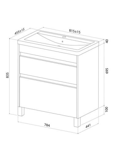 Тумба с раковиной IDDIS Zodiac X ZDX80WFi95K 82х46х84 напольная цвет белый - фото 5