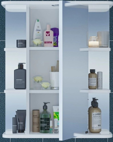 Зеркало-шкаф СанТа Герда 101042 60х24х72 подвесной цвет белый - фото 2