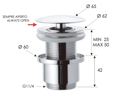 Донный клапан Remer  9072114BG - фото 2