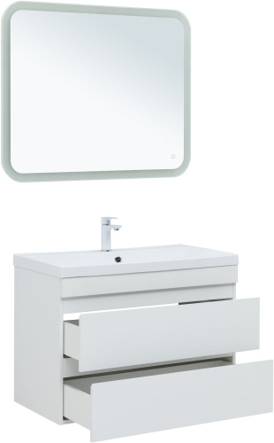 Тумба под раковину Aquanet Нота NEW 00335419 89х47х61 подвесная цвет белый - фото 4