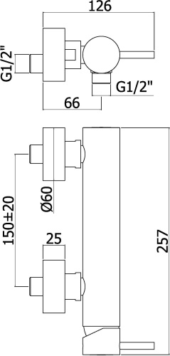 Смеситель для ванны с душем Paffoni Light LIG168NO настенный черный - фото 2