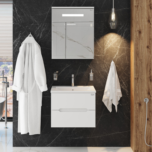 Зеркало-шкаф Onika Сигма 206034 60х15х74 подвесной цвет белый - фото 4