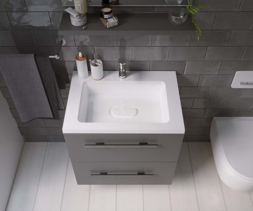 Раковина из литьевого мрамора Uperwood Modul 2911020339 62х45 полувстраиваемая цвет белый - фото 3