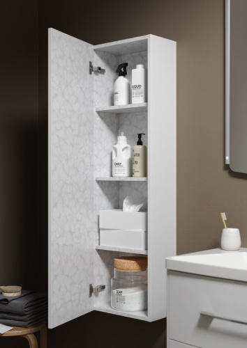 Шкаф-пенал Aqwella Y An.05.25/W 25х20х120 подвесной цвет белый - фото 3