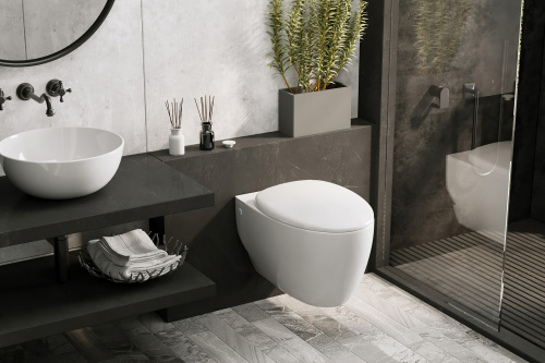 Унитаз подвесной Abber Bequem AC1107P белый с сиденьем микролифт импульсный смыв - фото 2