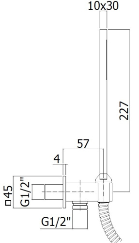 Душевая лейка с держателем Paffoni Premium ZDUP095BO прямоугольная - фото 2