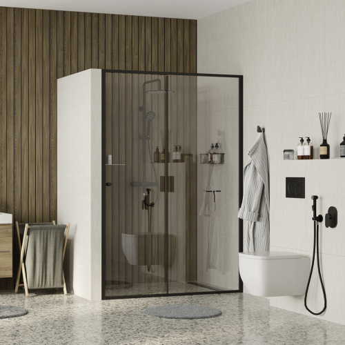 Душевая дверь Wasserkraft Dill 61S 61S31 140х200 стекло прозрачное профиль черный - фото 3