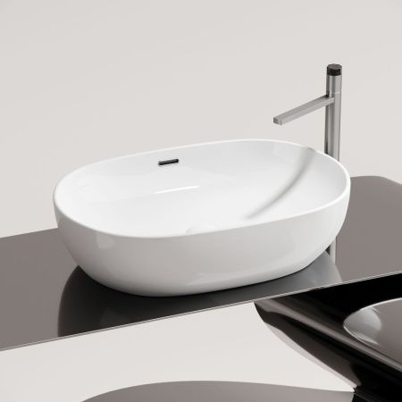 Раковина из сантехнического фарфора Ceramica Nova ELEMENT CN6064 60х40 накладная цвет белый без отверстий под смеситель