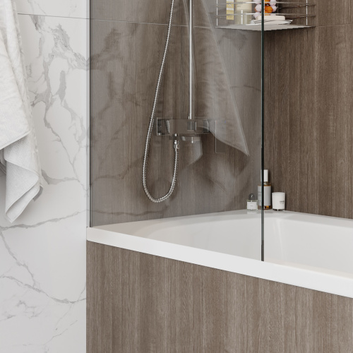 Шторка на ванну Teymi Timo T00273 70х140 стекло прозрачное профиль хром ориентация универсальная - фото 5