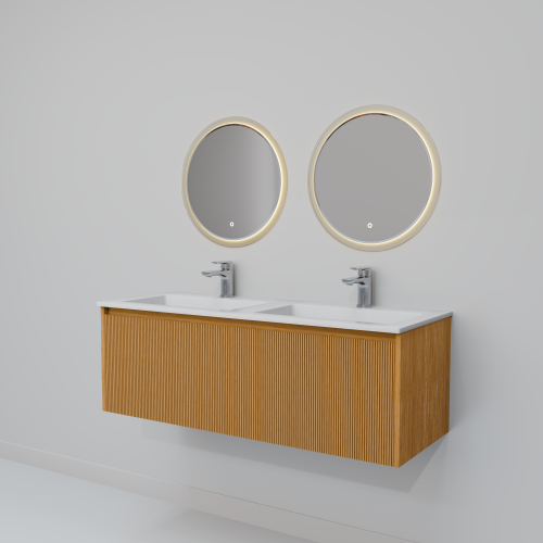 Тумба с раковиной+зеркало Art Decco Elizabeth (Элизабет) AEL12W11D1MF 120x45x40 подвесная цвет белый дуб - фото 5