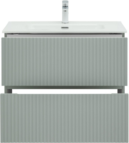 Тумба под раковину Aquanet Джейн 00313318 79х44х64 напольная/подвесная цвет зеленый/серый - фото 3