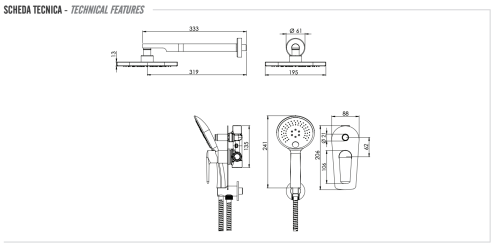 Душевая система Remer Vanity V09S02 встраиваемая в стену - фото 2