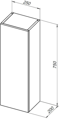 Шкаф Aquanet Вега 00329127 25х20х75 подвесной цвет белый - фото 2