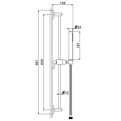 Душевой гарнитур Newform XT 67556.21.018 настенный хром - фото 2