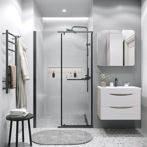 Душевая дверь Grossman Pragma 100.K33.03.120.21.00 120х195 стекло прозрачное профиль черный матовый - фото 4