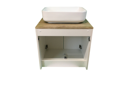 Тумба с раковиной Sintesi STL.W7024_SIN-LVB-APP-409 60х55х50 подвесная цвет белый/коричневый - фото 3