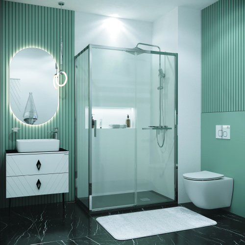 Душевая перегородка Grossman Style 200.K33.05.70.10.00 70х195 стекло прозрачное профиль хром глянцевый - фото 5