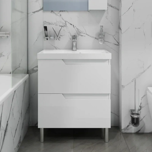 Тумба под раковину СанТа Антарес 700517 69х44х65 напольная цвет белый - фото 4