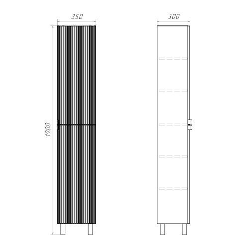Шкаф-пенал Comforty 00-00019243CF 35х30х190 - фото 2