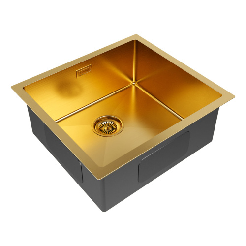 Кухонная мойка Paulmark GERBERG 48 UNI PM254844-BG 43х39 цвет брашированное золото поверхность матовая - фото 2
