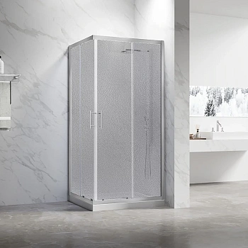 Душевой уголок Veconi Rovigo RV27CH-11080-02-C8 110х80 стекло рифленое профиль хром глянцевый без поддона