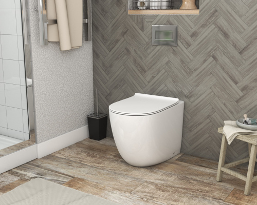 Унитаз приставной Grossman Санфаянс GR-PR4411S белый глянцевый с сиденьем микролифт безободковый каскадный смыв - фото 2