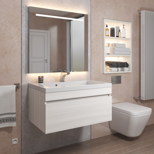 Тумба с раковиной Uperwood Eva 3930313470 74х48х35 цвет белый - фото 5