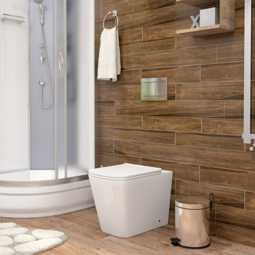 Унитаз приставной Teymi Helmi T40108 белый с сиденьем микролифт безободковый каскадный смыв - фото 4