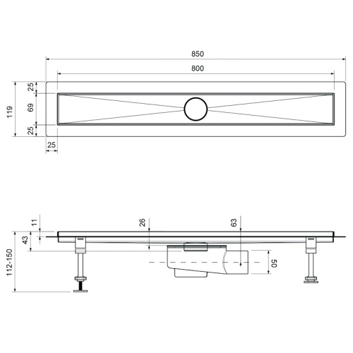 Душевой лоток Timo Drain Systems DS230208/00 в пол - фото 2