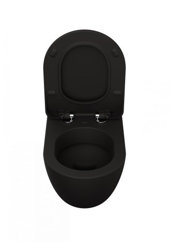 Чаша унитаза подвесная Creavit Free FE320-11SM00E-0000 цвет черный матовый без сиденья душевой смыв - фото 3