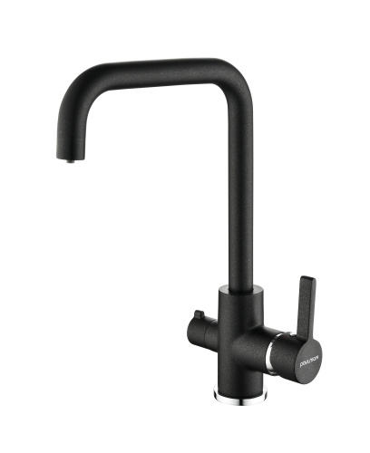 Смеситель для кухни Paulmark LOGAS Lo213021-418 на раковину черный металлик