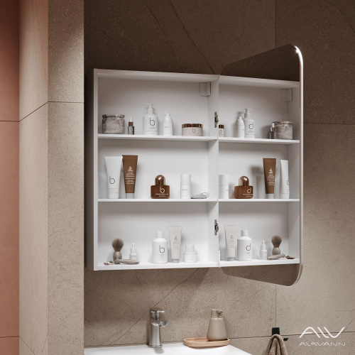 Зеркало-шкаф Alavann Cosmetic ALV0770001 60х15х80 подвесной цвет белый - фото 4