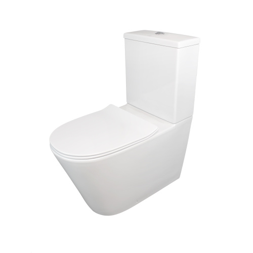 Унитаз напольный с бачком Creo Сeramique CREO COMBO CR1002R белый безободковый с сиденьем с микролифт каскадный смыв - фото 4