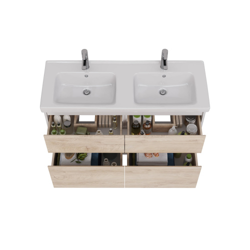 Тумба под раковину LeMark Combi LM03C125T-dub 120х45х68 напольная/подвесная цвет дуб канти/белый - фото 3