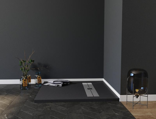 Душевой поддон Aquanet Delight 00258899 140х90 искусственный камень черный без каркаса - фото 2