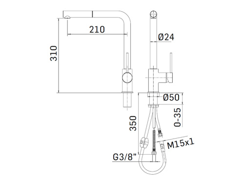 Смеситель для кухни Mamoli Programma Cucina 72110000000J на столешницу белый - фото 2