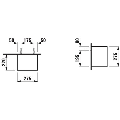 Полка Laufen Palomba 4.0700.1.180.220.1 28х22х28 подвесная цвет белый матовый - фото 2