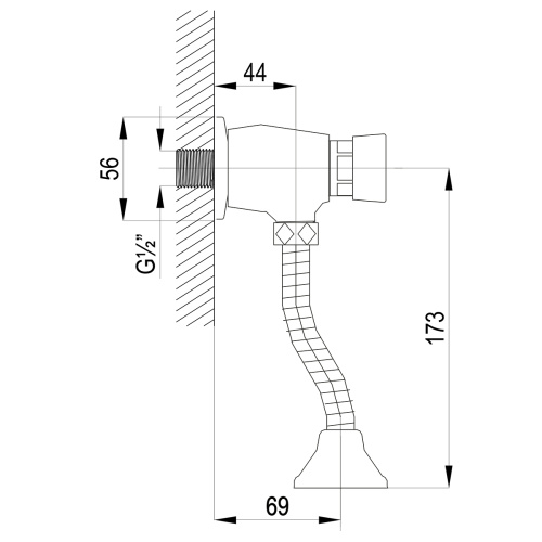 Смывное устройство для писсуара нажимное LeMark Project LM4612C цвет хром - фото 2