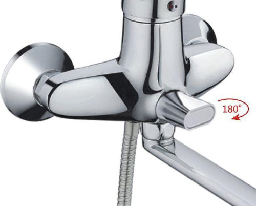 Cмеситель для ванны и душа Haiba HB2266 настенный хром - фото 2