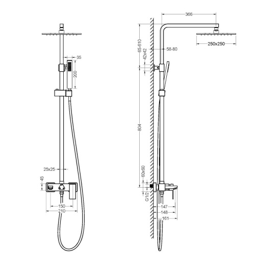 Душевая стойка Timo Selene SX-1030/16 настенная - фото 2