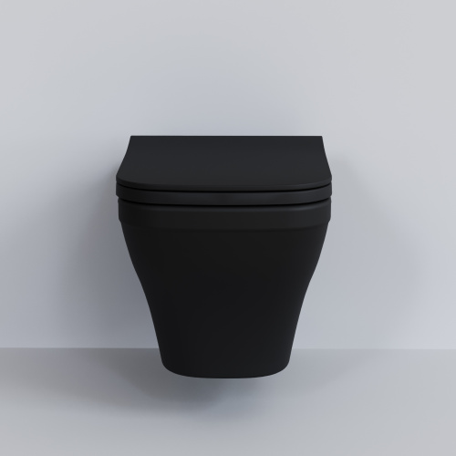 Унитаз подвесной Ambassador Benefit 203T20201R-202T20201S черный матовый с сиденьем - фото 2