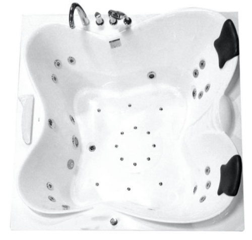 Ванна акриловая гидромассажная Gemy G9089 O R 187х187 пристенная квадратная с каркасом - фото 5