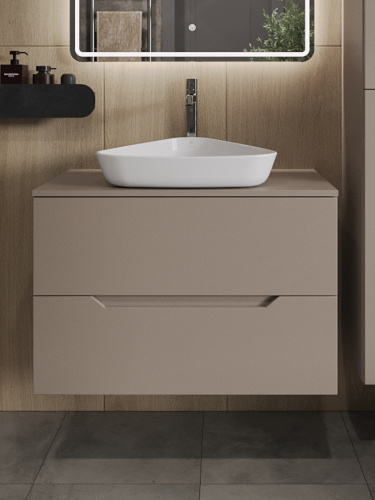 Тумба с раковиной Orange Line Li-80TuLMDF+B07-500W 81х46х66 цвет бежевый - фото 3