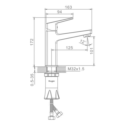 Смеситель Raglo R30 R30.10.03 на раковину сатин золотой - фото 2