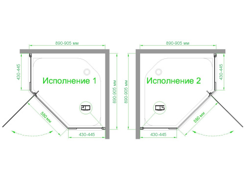 Душевой уголок Royal Bath FATO RB90TR-T-BL FATO 90х90 стекло прозрачное профиль черный без поддона - фото 4