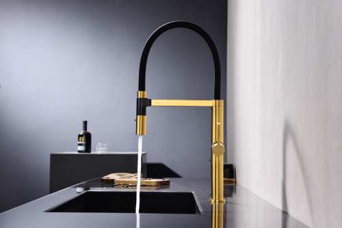 Смеситель для кухни Paulmark LEADER Le214101-BG на раковину брашированное золото - фото 3