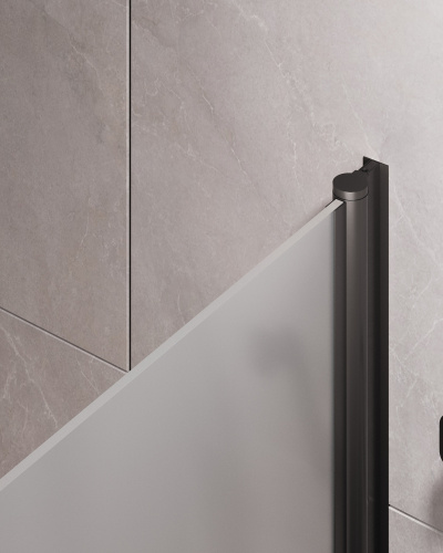 Шторка для ванны Timo T31 80х140 стекло матовое профиль черный ориентация универсальная - фото 4