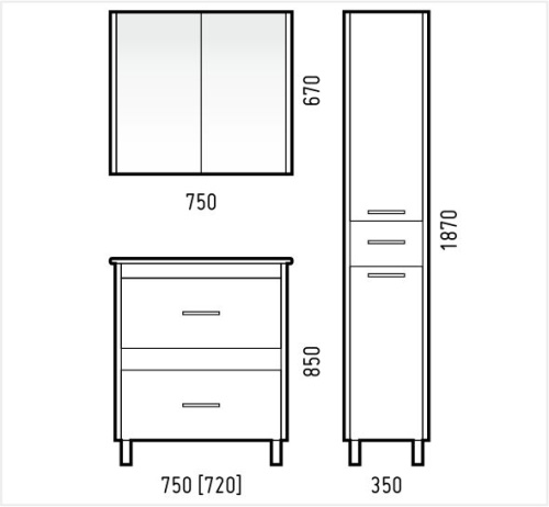 Шкаф-пенал Corozo Верона SD-00000369 35х29х187 цвет белый/коричневый - фото 2